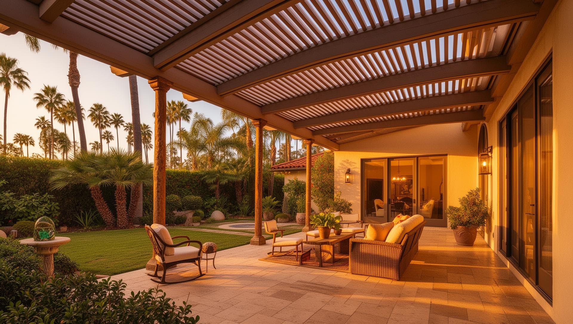 Beautiful covered patio on California home