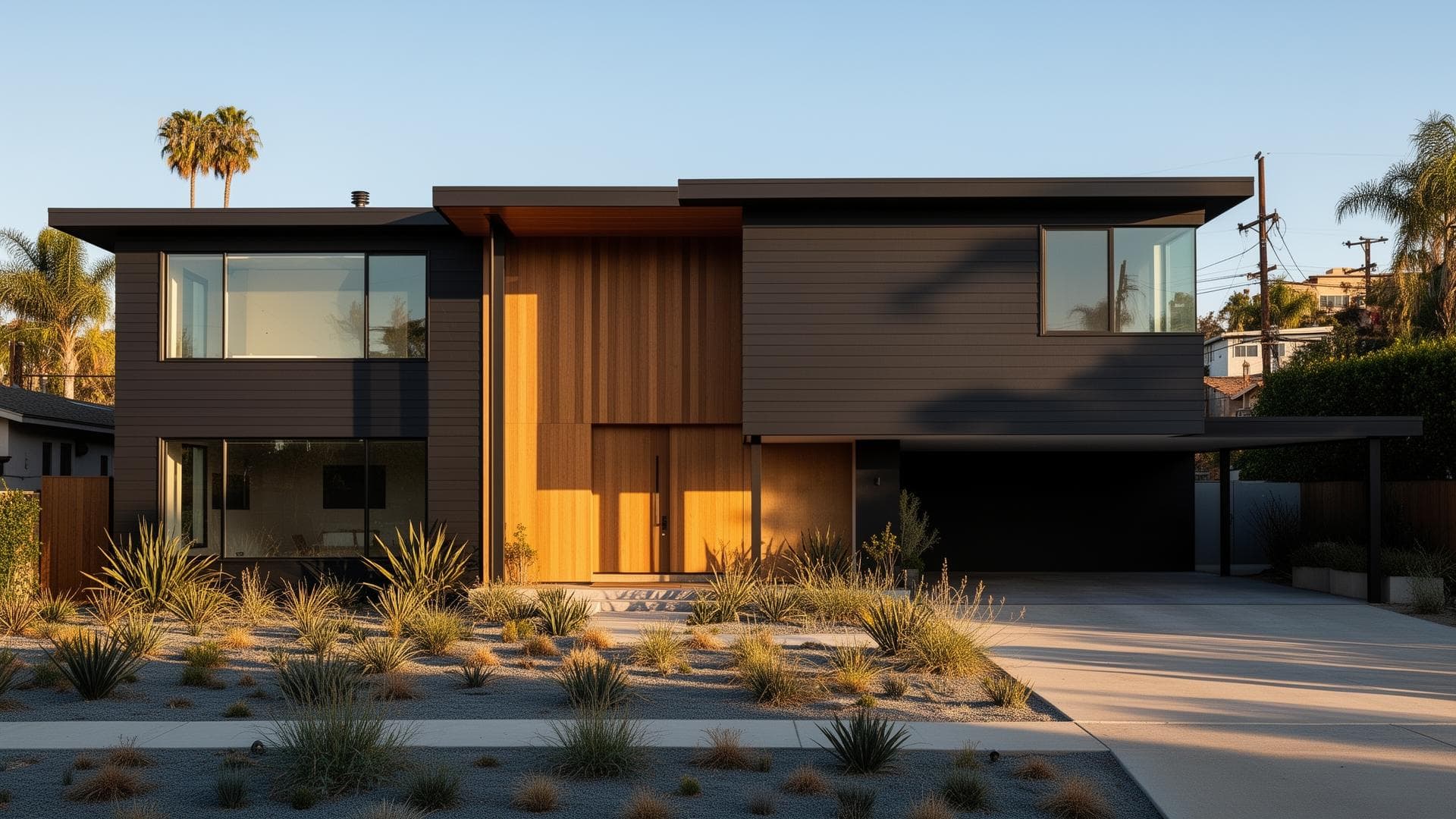 Modern siding on California home