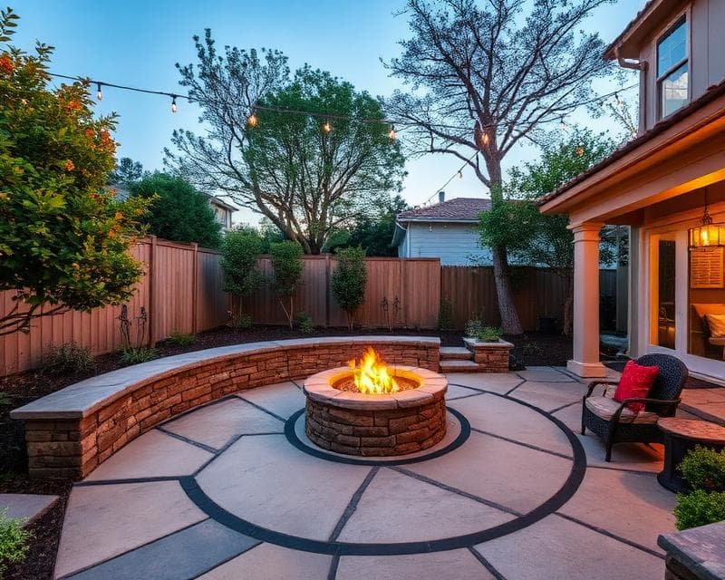 Beautiful hardscape patio in California