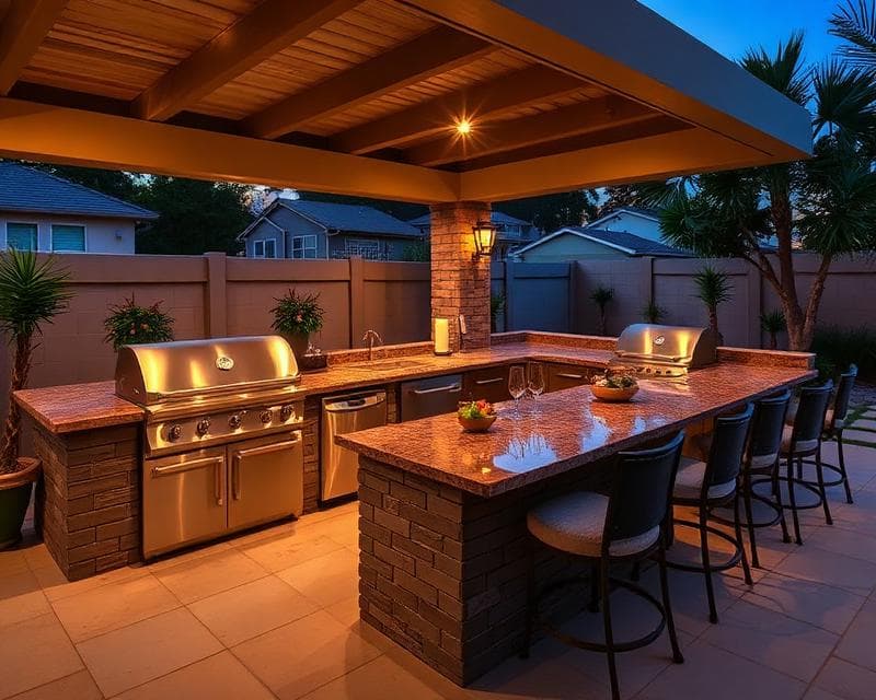 Beautiful outdoor kitchen in California