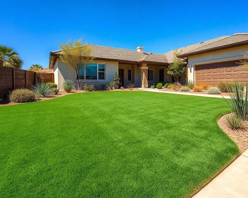 Beautiful artificial turf lawn